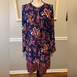 Liz Claiborne Navy Full Button Front midi dress size Large